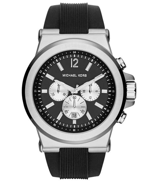 michael kors men's dylan chronograph black silicone watch